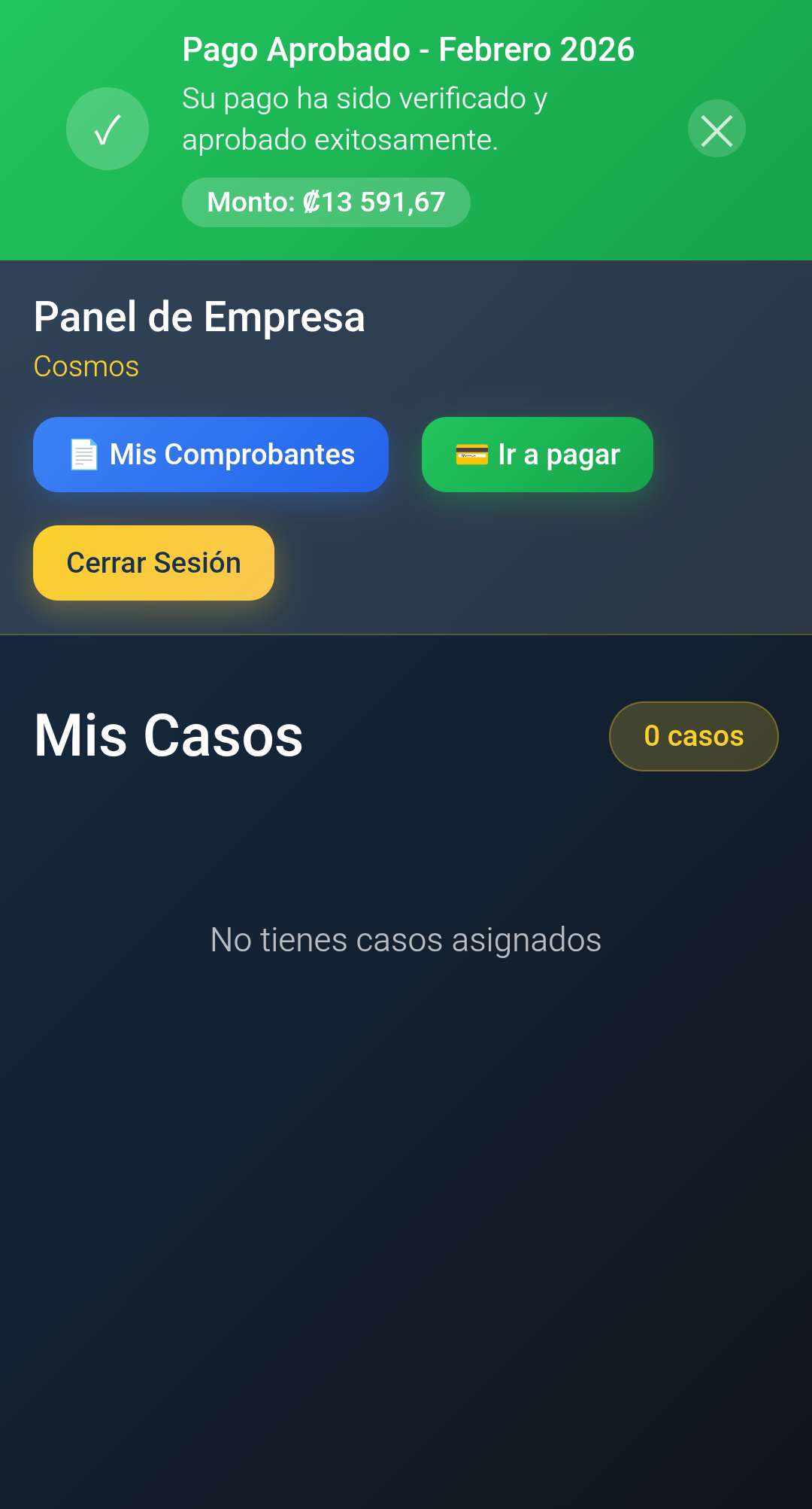 FuleCR Panel - Vista móvil